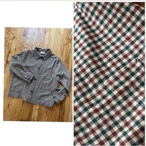 NIU Plaid Chore Jacket Gingham Button Down Oversized Italian Designer M|L b6